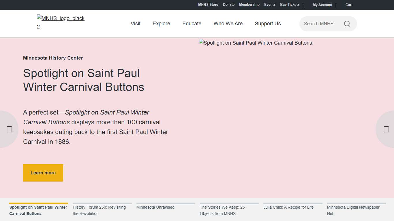 Minnesota Historical Society homepage Minnesota Historical Society