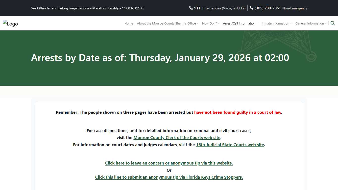M.C.S.O - Current Arrests